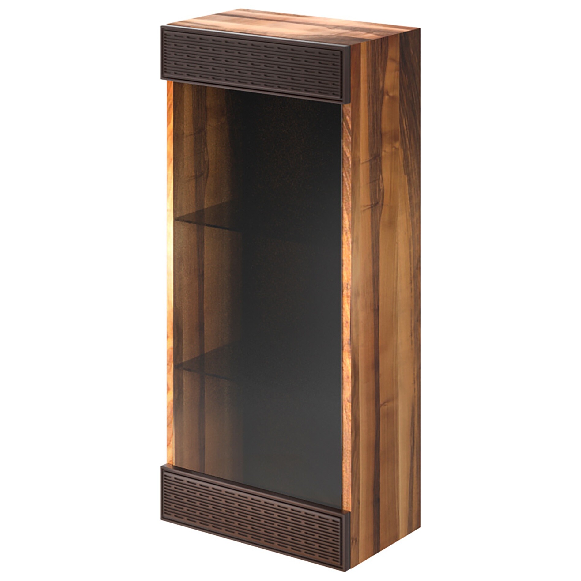 Шкаф-витрина навесной со стеклянной дверцей 100х35 см браун Punto Glass Block NRM00083