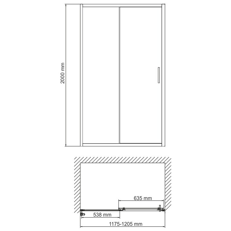 Душевая дверь раздвижная 120х200 см прозрачная, хром Wasserkraft Main 41S05 - изображение 10