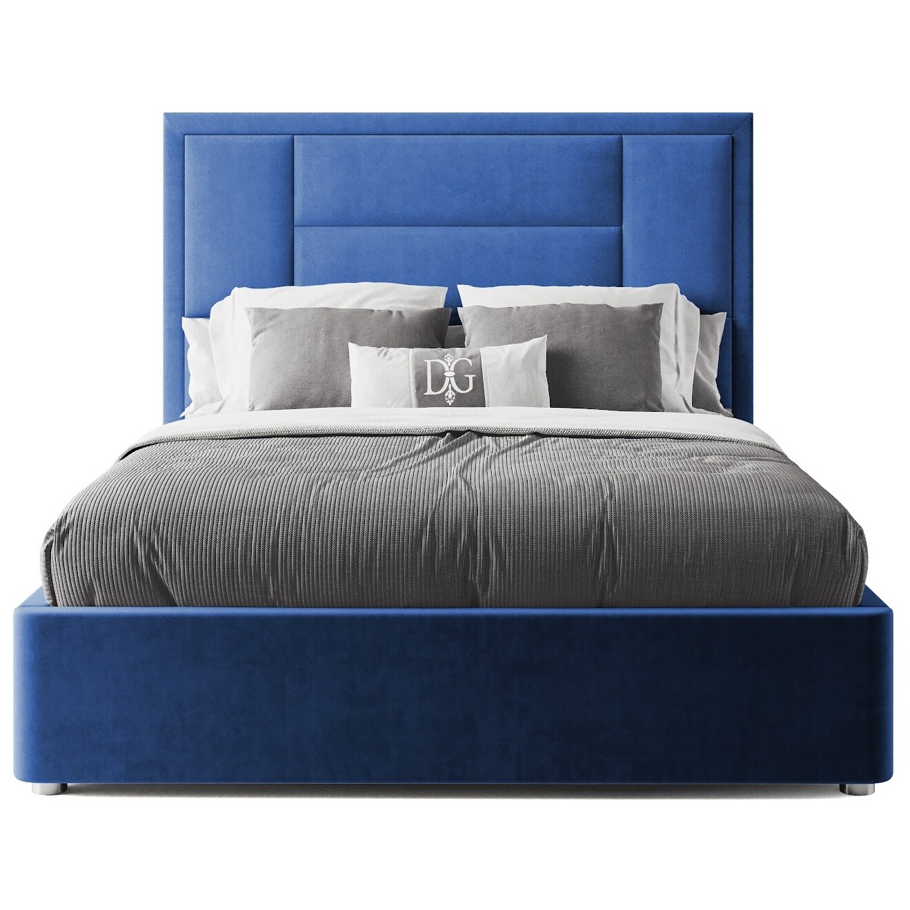 Кровать двуспальная 160х200 см синяя &quot;Токио&quot;