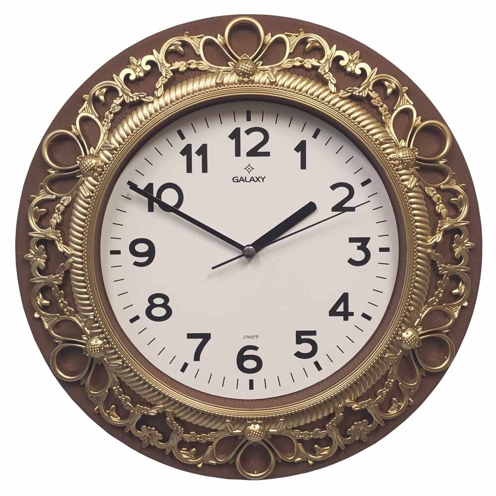 Часы настенные коричневые с золотым Galaxy 86-X