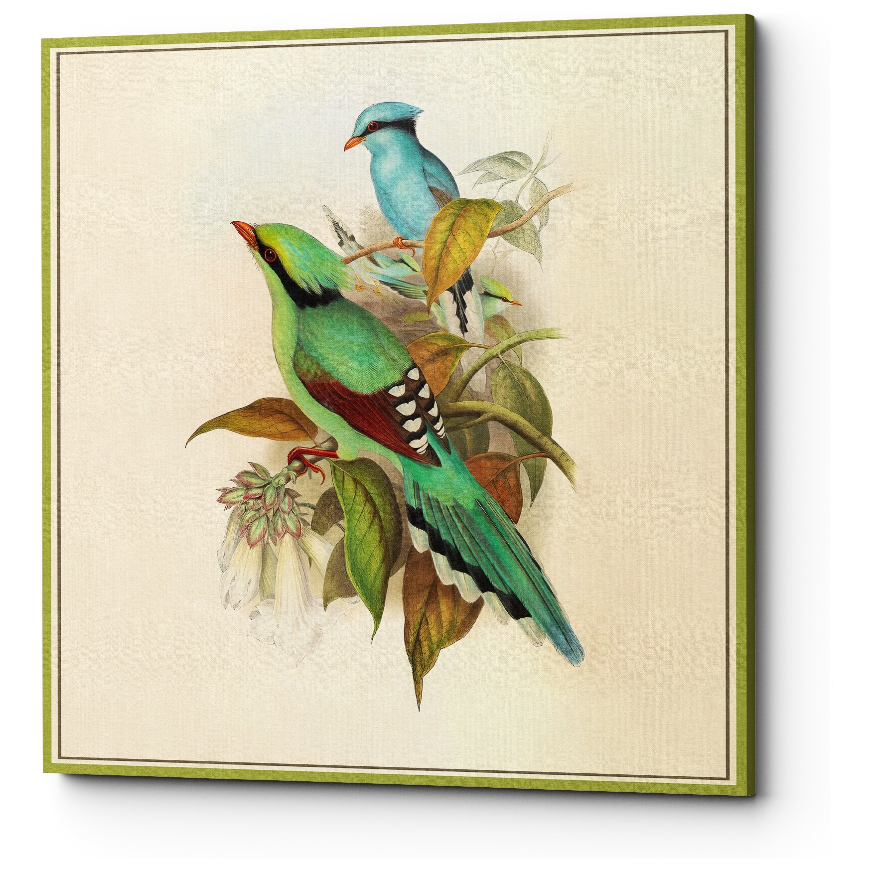 Картина на холсте 60х60 см зеленая &quot;Птицы Солнца 7&quot; 23062736