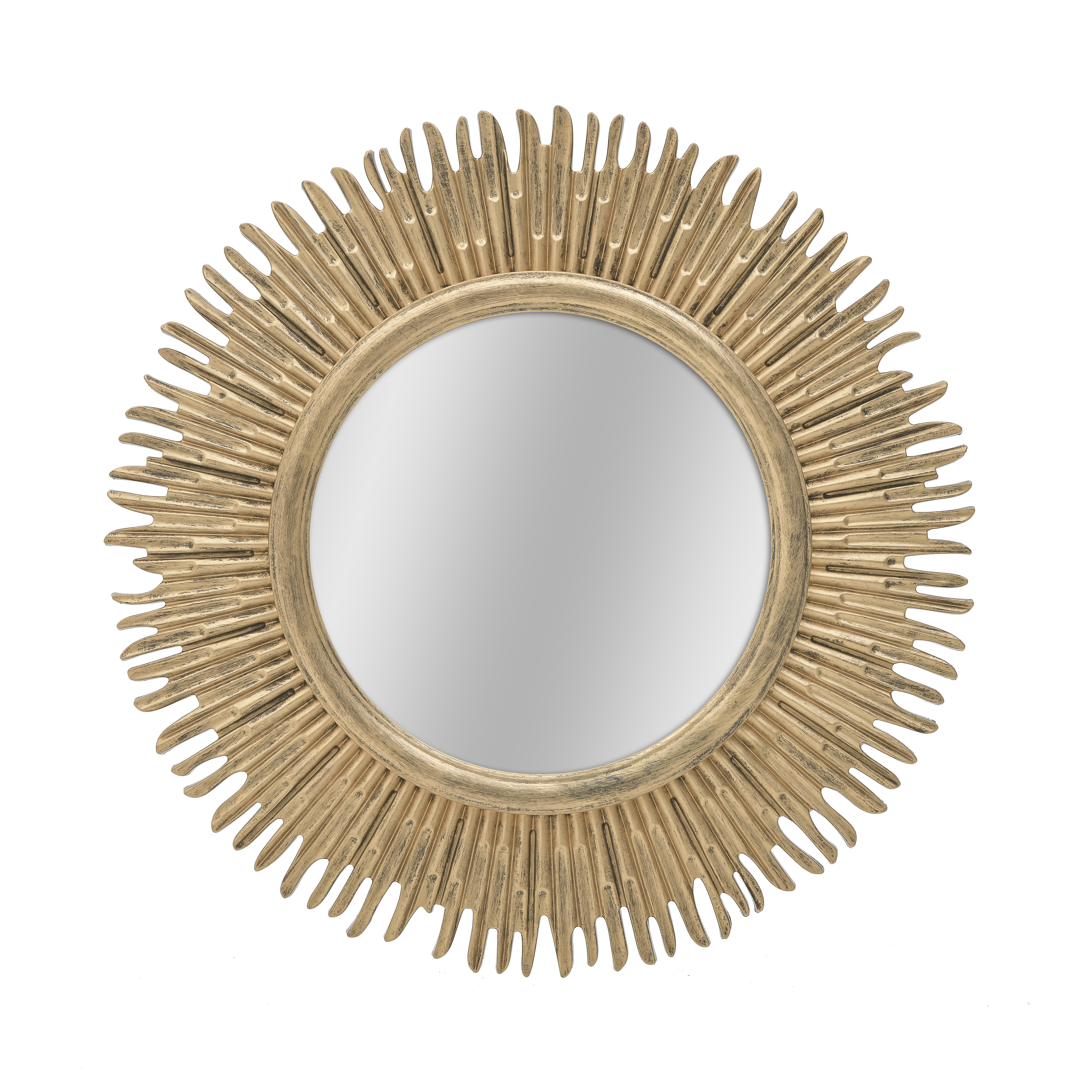 Зеркало настенное круглое золотое 56 см