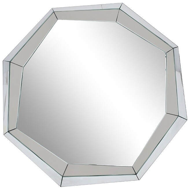 Зеркало настенное восьмиугольное в зеркальной раме 100 см серебро 19-OA-9122