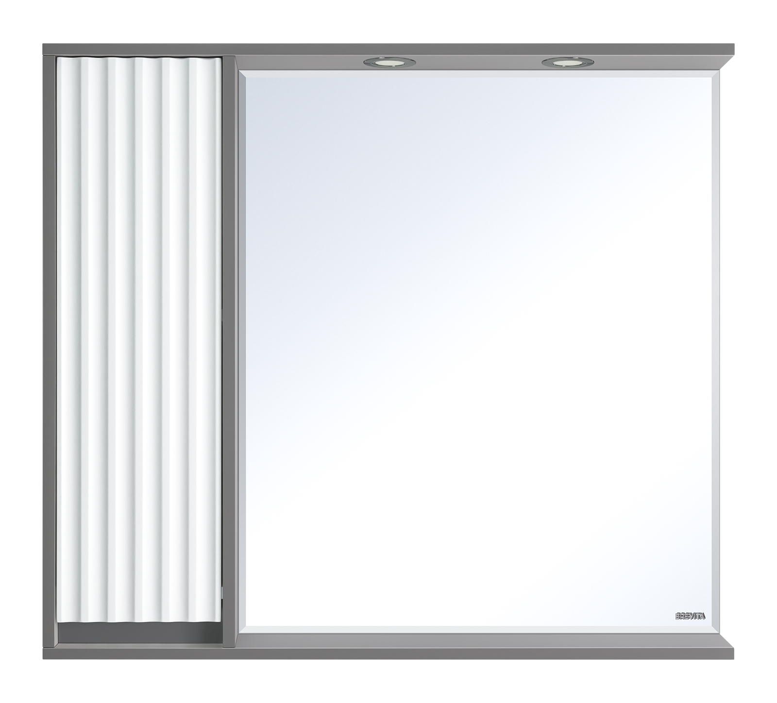 Шкаф навесной зеркальный левый серый Balaton-90
