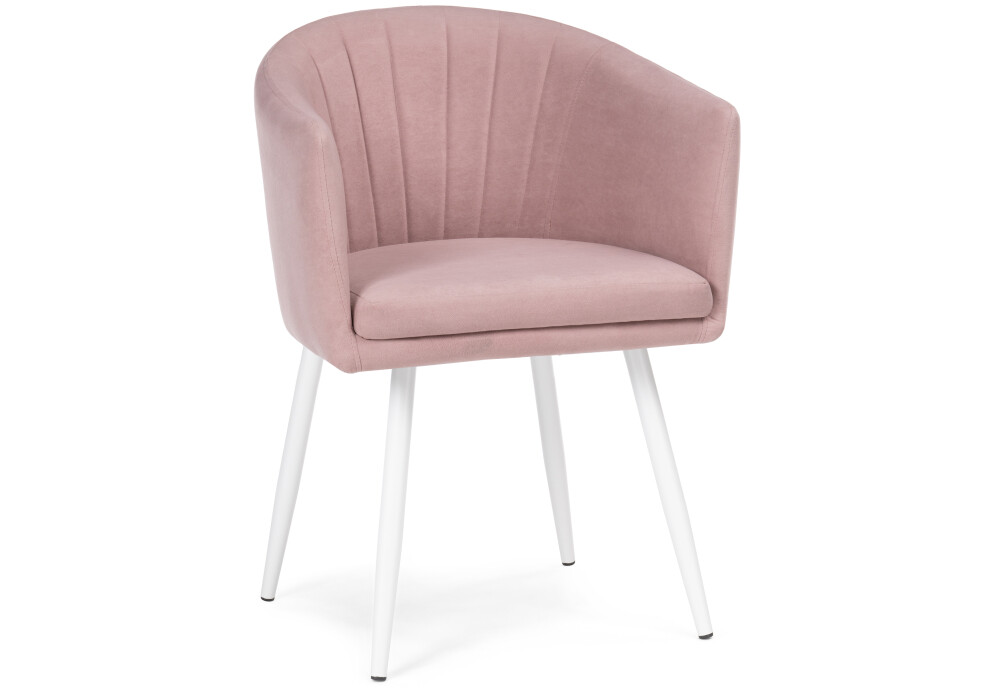 Обеденный стул с мягким сиденьем пыльно-розовый, белый &quot;Валета&quot;