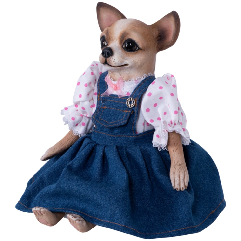 Кукла коллекционная мраморная 30 см синяя &quot;Собака Милли&quot;