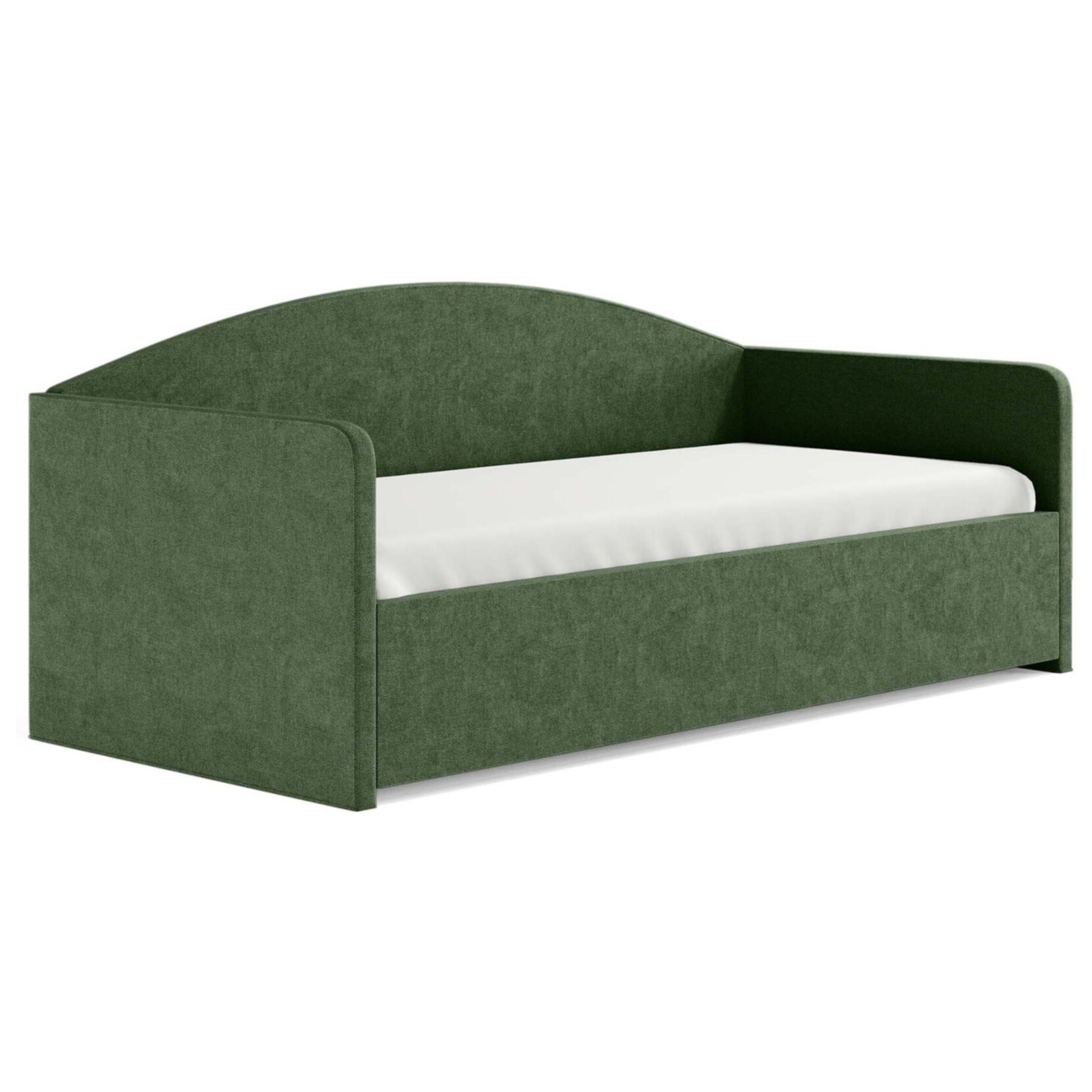 Кровать односпальная 90х190 см рогожка зеленая Uno