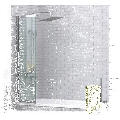 Шторка на ванну стеклянная 140х100 см прозрачная, хром Wasserkraft Main 41S02-100 - изображение 9