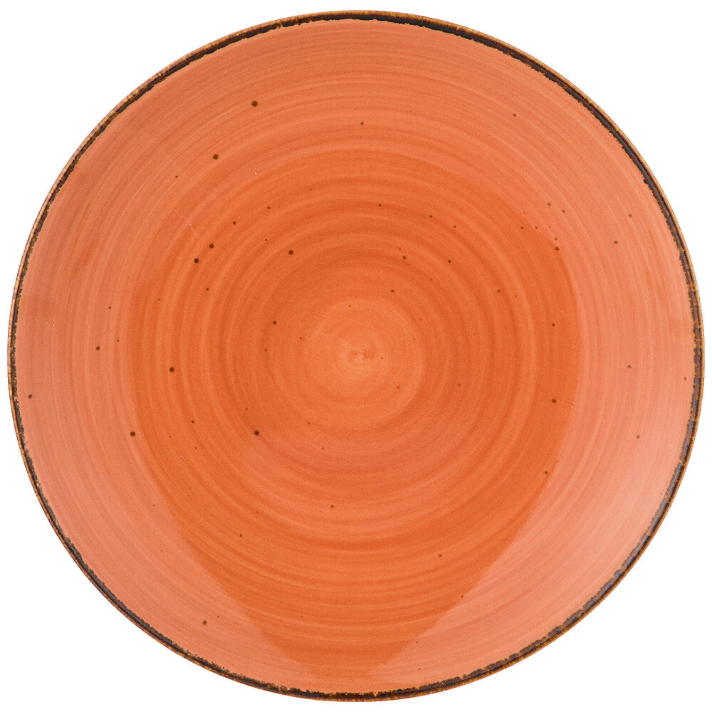 Тарелка закусочная фарфоровая оранжевая 22 см Nature