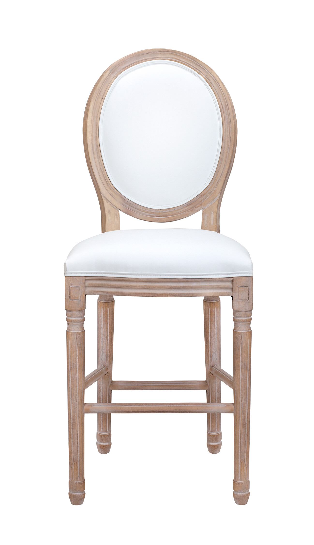 Полубарный мягкий стул со спинкой бежево-белый Filon Average
