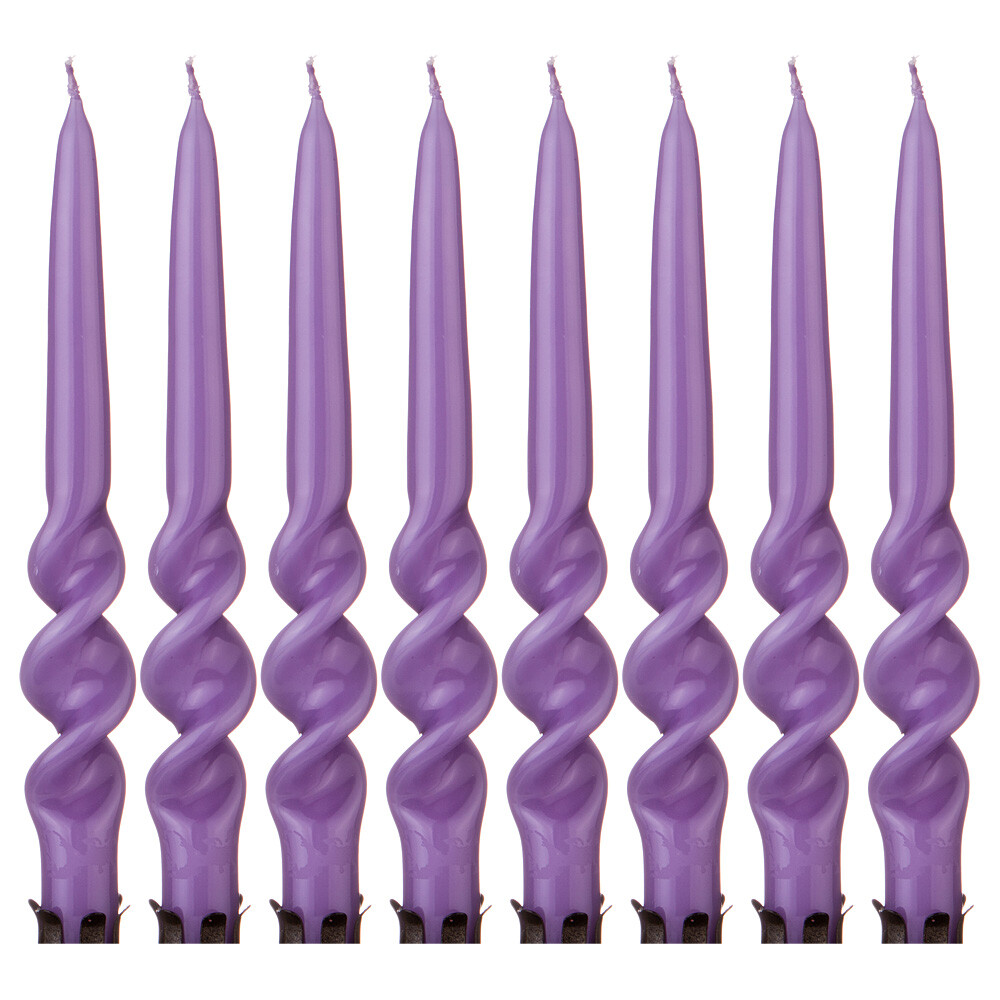 Свечи фиолетовые лакированные 23,5 см, 8 штук
