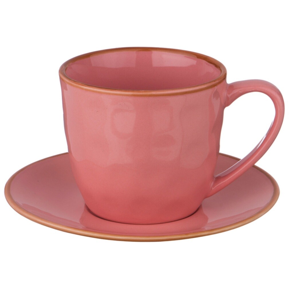 Чайная чашка с блюдцем розовая Concerto