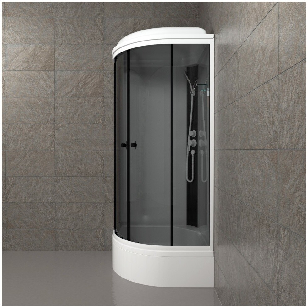 Душевая кабина четверть круга со средним поддоном 90х90 см белая Triton "Грэй-Вайт В" Щ0000067301 - изображение 7