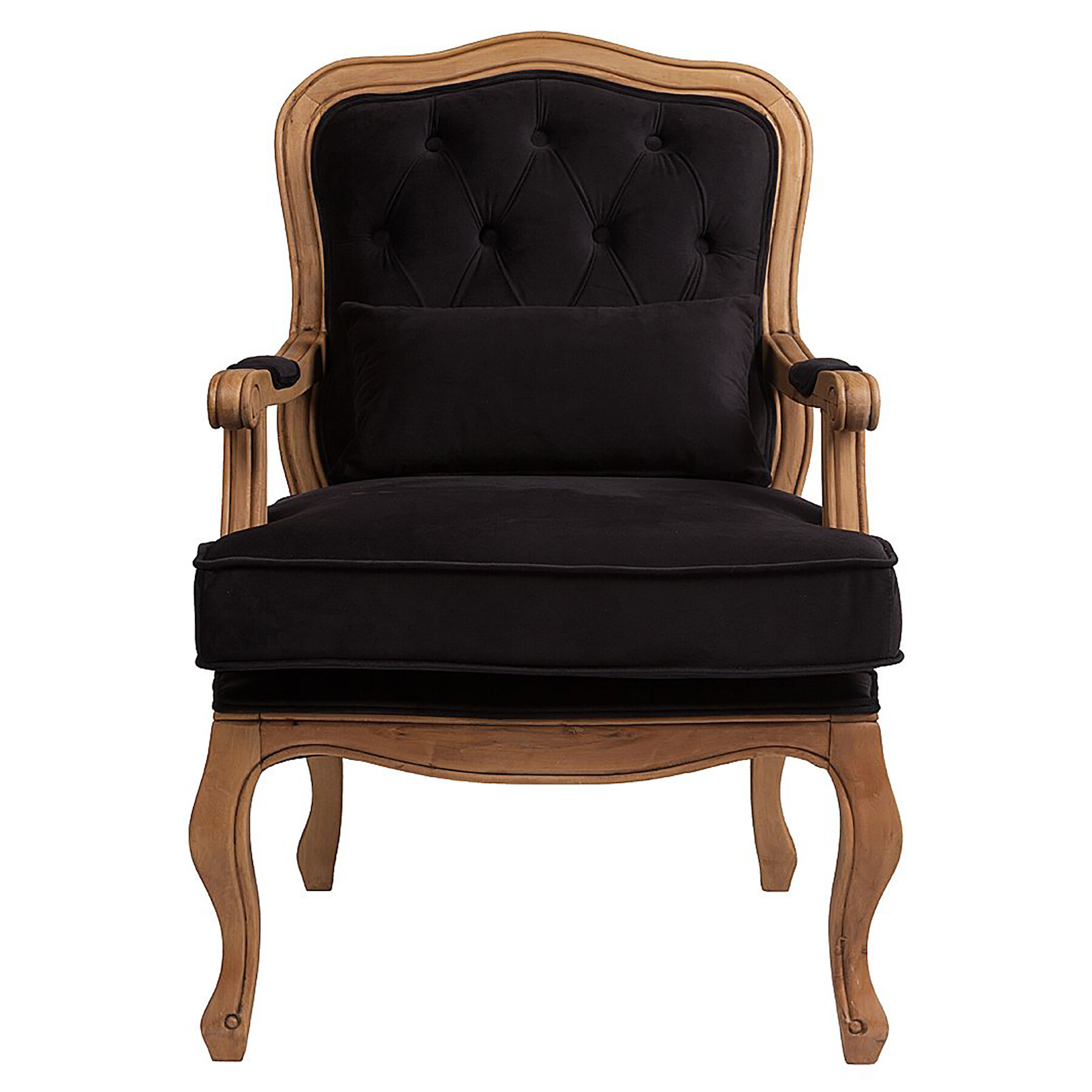 Кресло с деревянными подлокотниками черное Belladonna