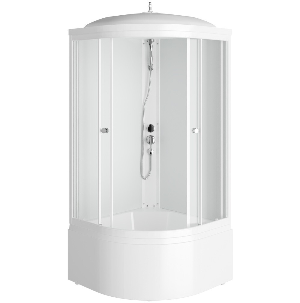 Душевая кабина четверть круга с высоким поддоном 90х90 см белая Diwo "Новгород" Щ0000055612 - изображение 12