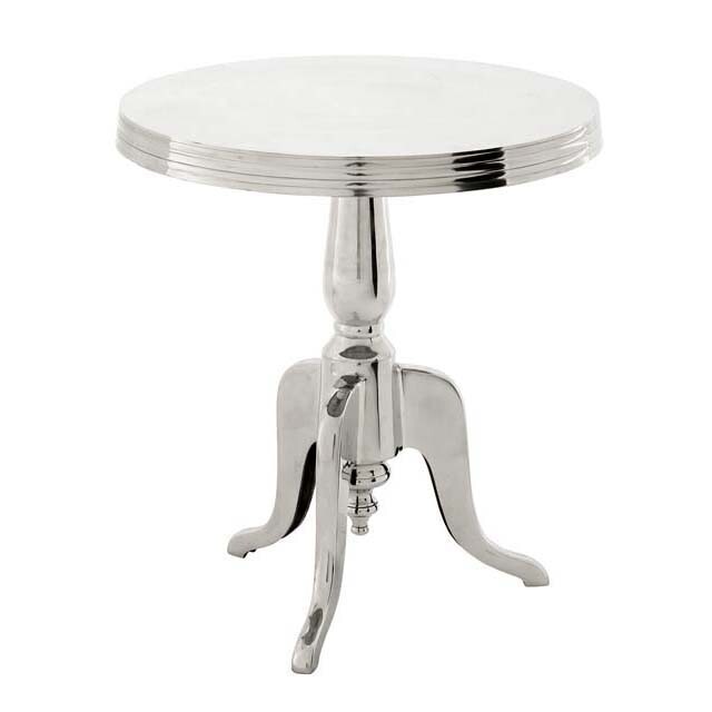 Столик приставной алюминиевый круглый серебро Nantucket M