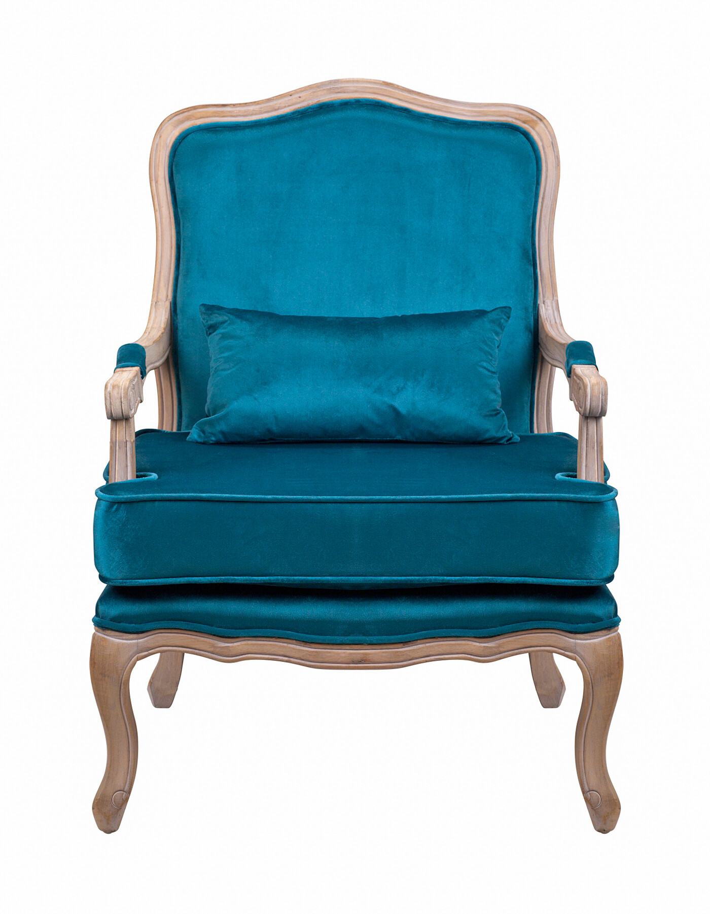 Кресло с деревянными подлокотниками синее Nitro