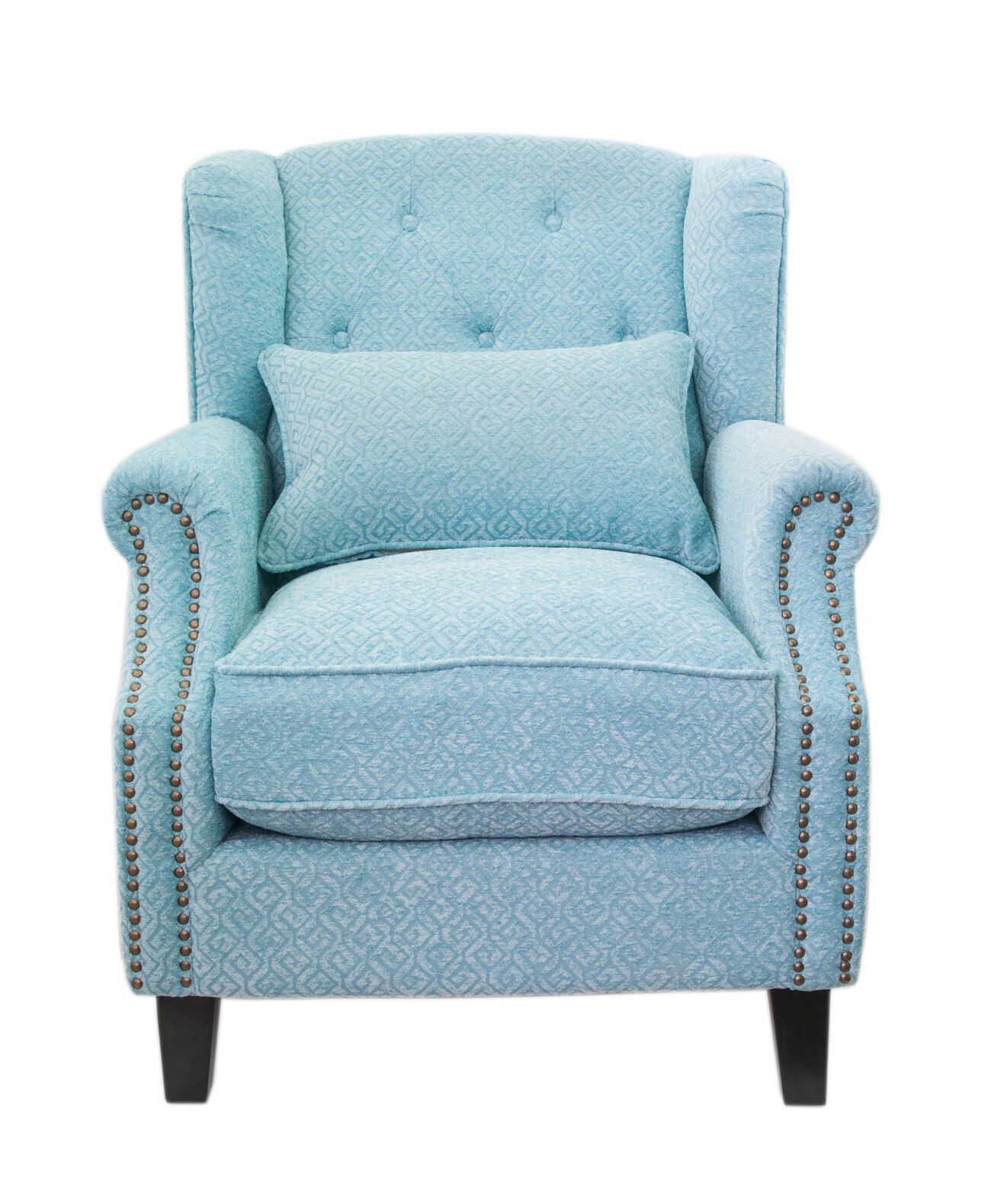 Кресло с мягкими подлокотниками голубое Scott blue