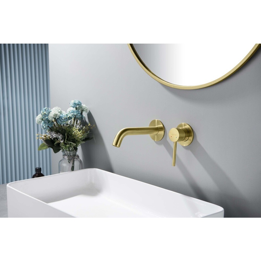 Смеситель для раковины встраиваемый золотой Aquatek "Европа" AQ1313BG - изображение 6