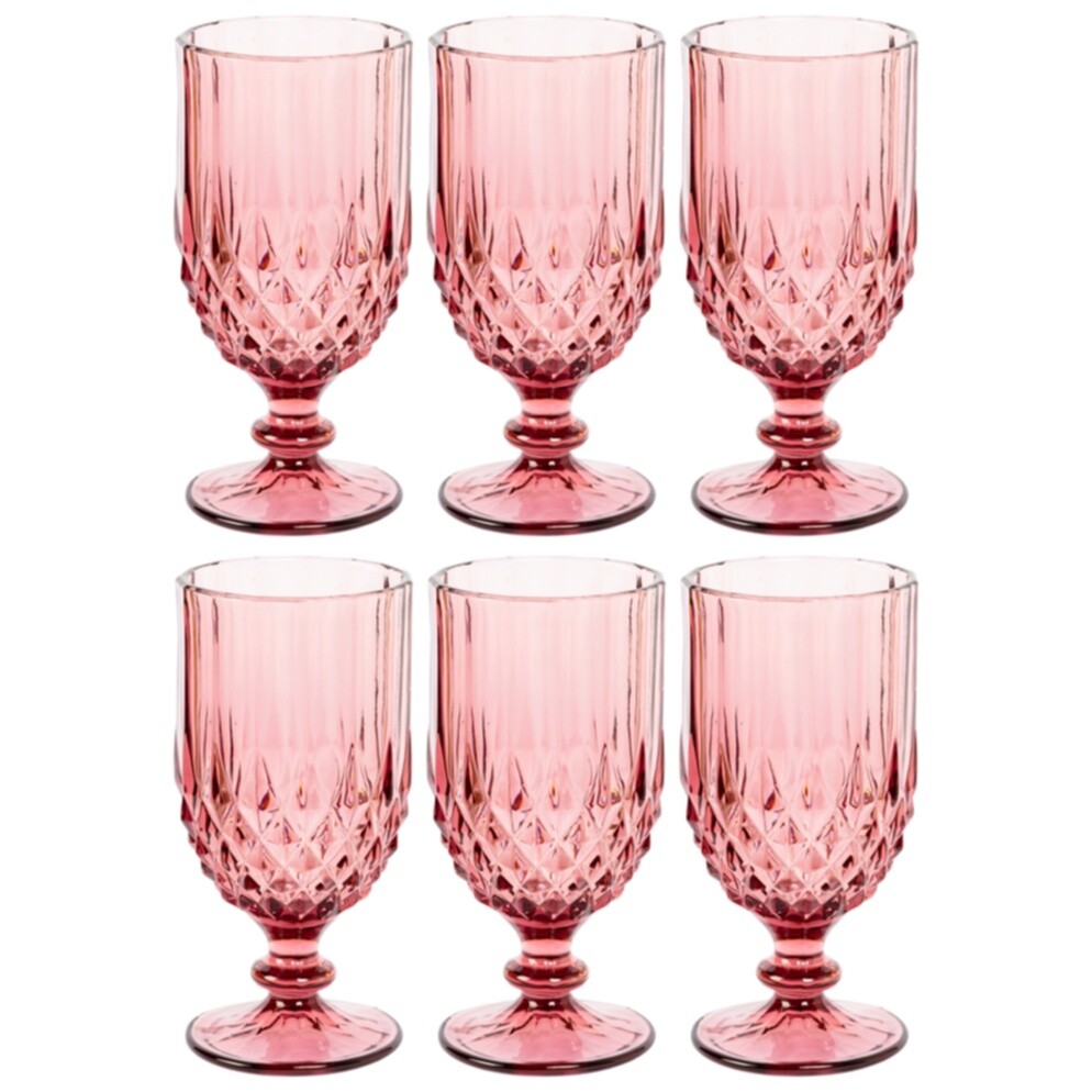 Набор бокалов из 6 штук стеклянный рубиновый «Кинг»