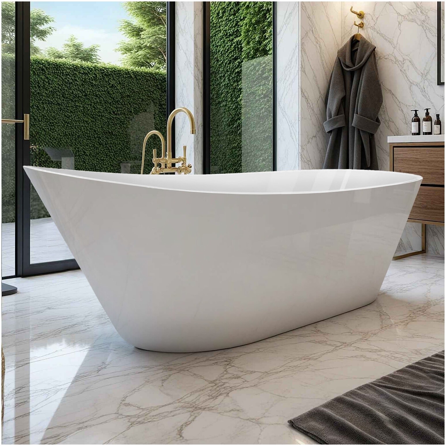 Ванна акриловая овальная 75х170 см белая Cerutti SPA Viva N CT10864
