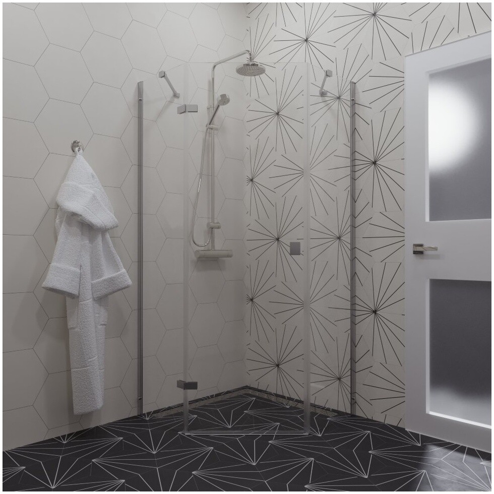 Душевой уголок пятиугольный 90х90 см хром Triton "Сигма-Хром" Щ0000054219 - изображение 5