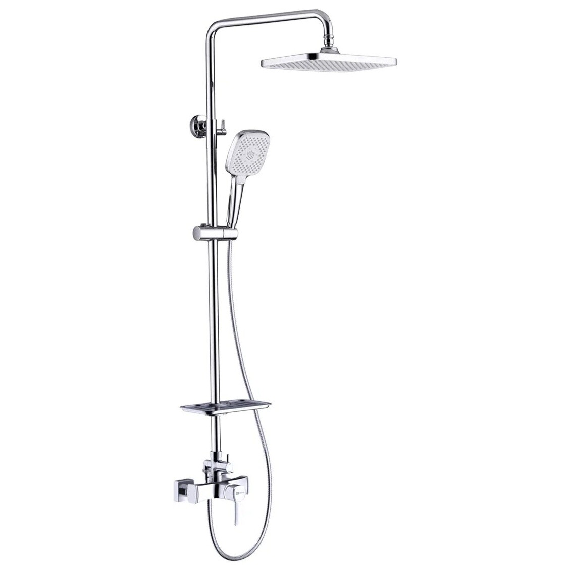 Душевая стойка с верхним душем и смесителем хром Lemark Evitta LM0560C