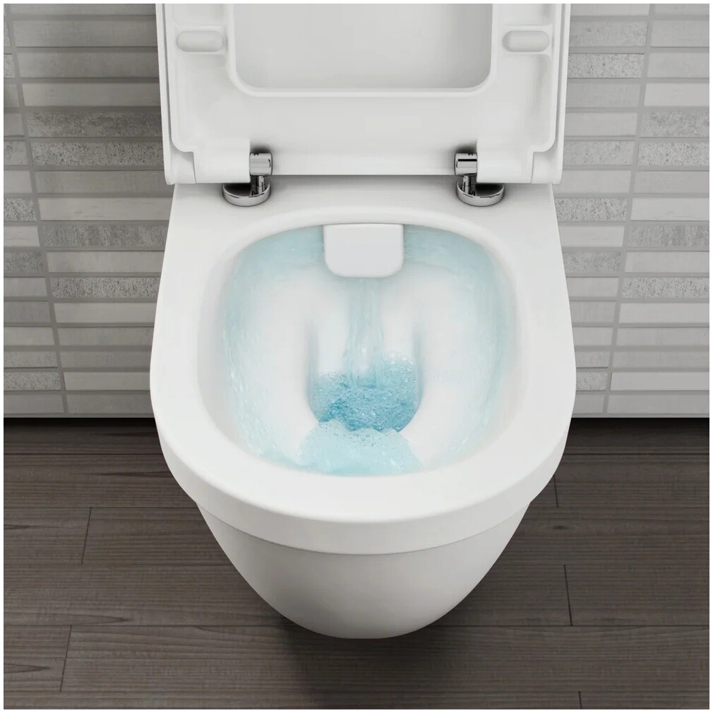 Унитаз подвесной с инсталляцией и кнопкой смыва хром Vitra S50 Rim-Ex 9003B003-7201 - изображение 10