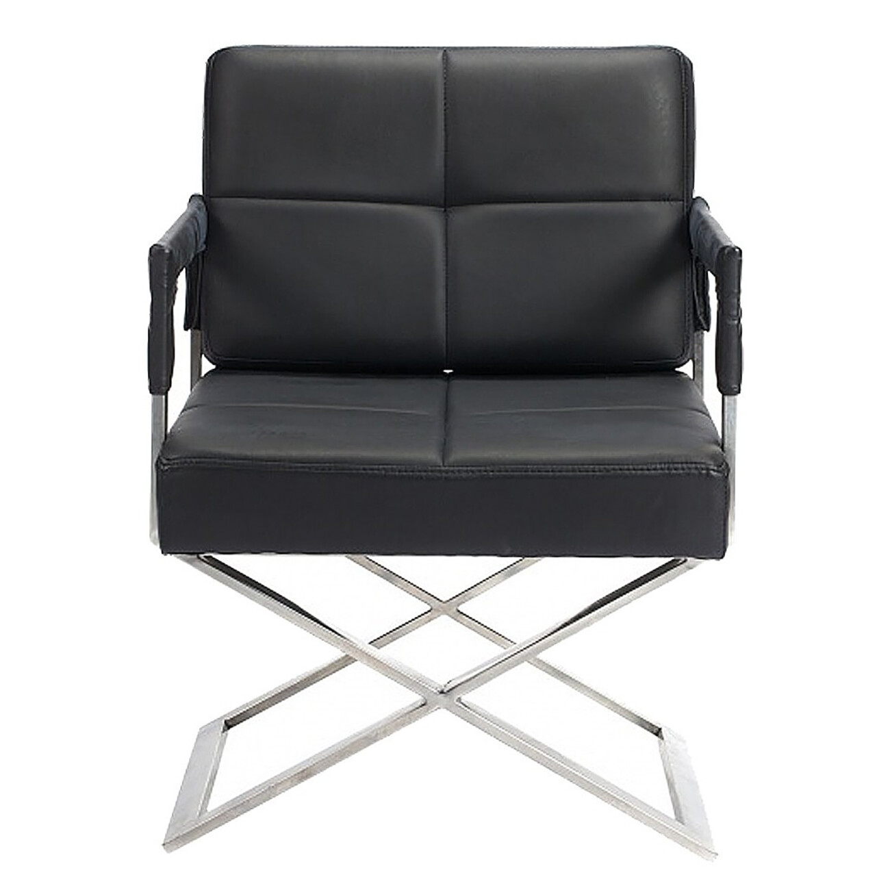 Кресло мягкое с металлическими ножками черное Aster X Chair
