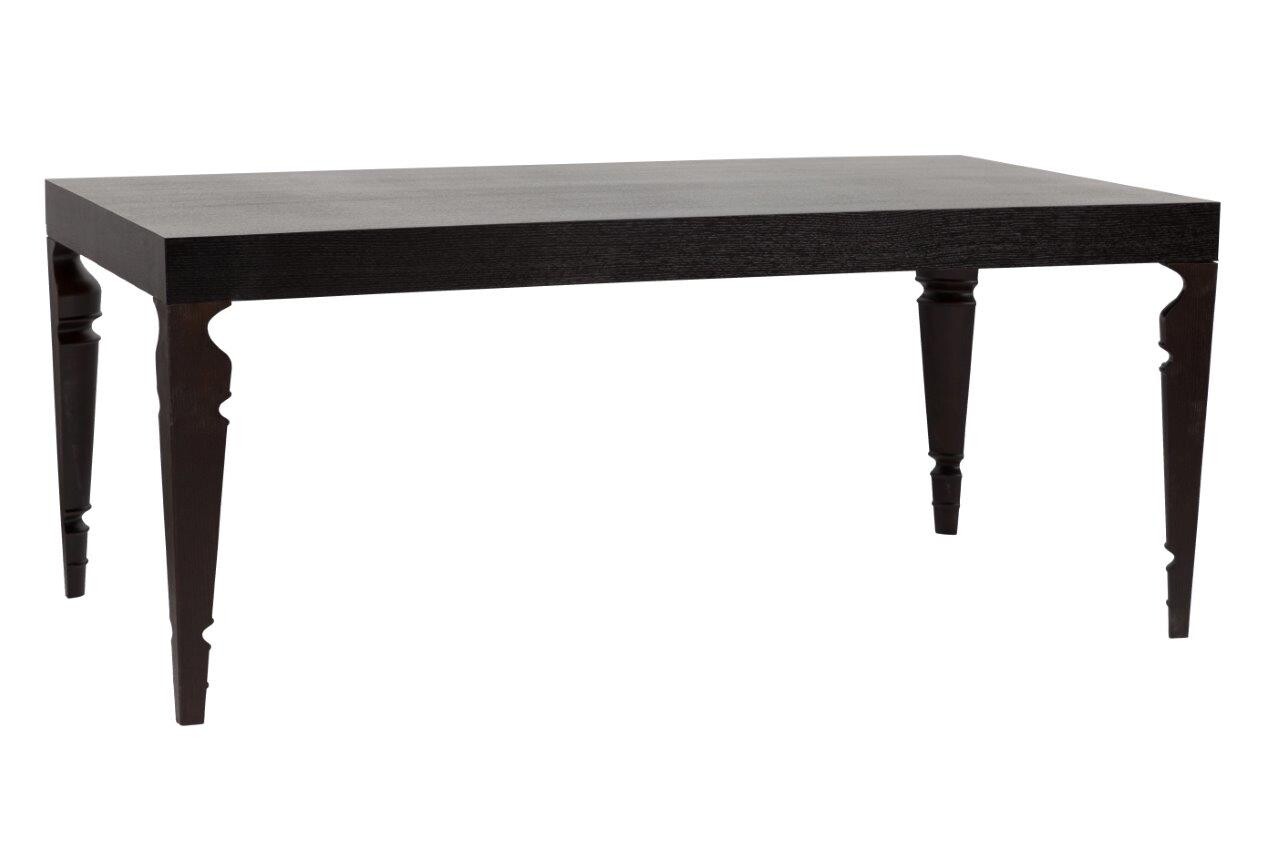 Обеденный стол черный прямоугольный с фигурными ножками 180 см Ferretta Black Two