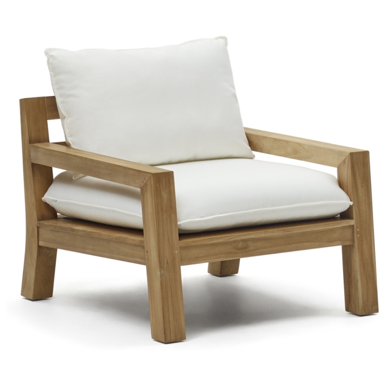 Кресло садовое на деревянных ножках белое Forcanera от La Forma