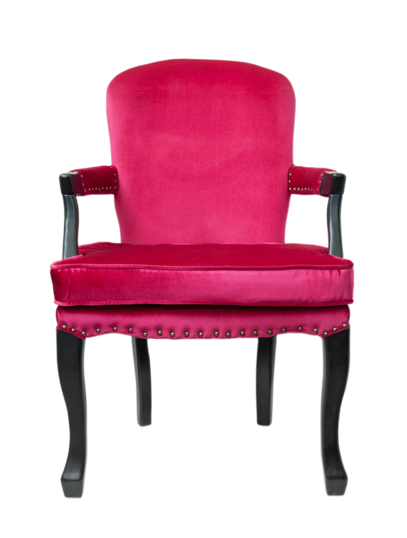 Кресло с деревянными подлокотниками розовое Anver