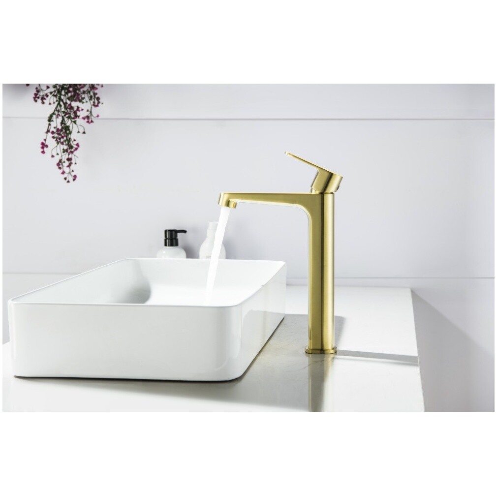 Смеситель для раковины шлифованное золото Aquatek "Оберон" AQ1204BG - изображение 5