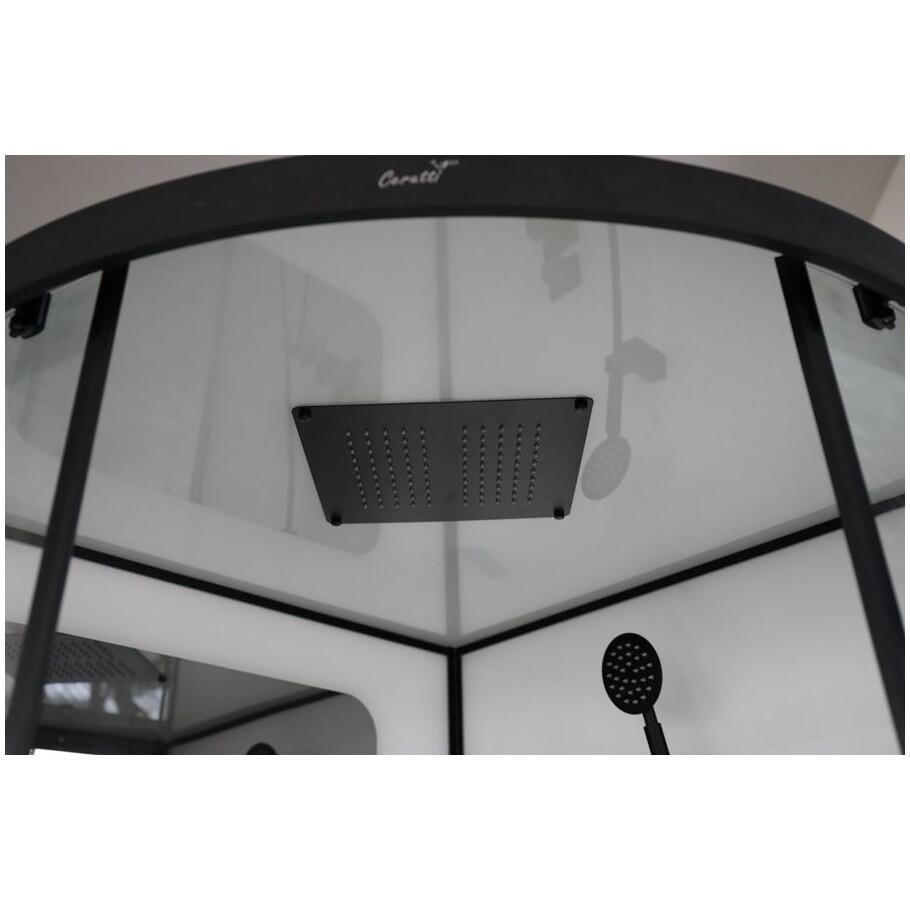 Душевая кабина четверть круга с низким поддоном 90х90 см черная, белая Cerutti SPA Viva 91B - изображение 6