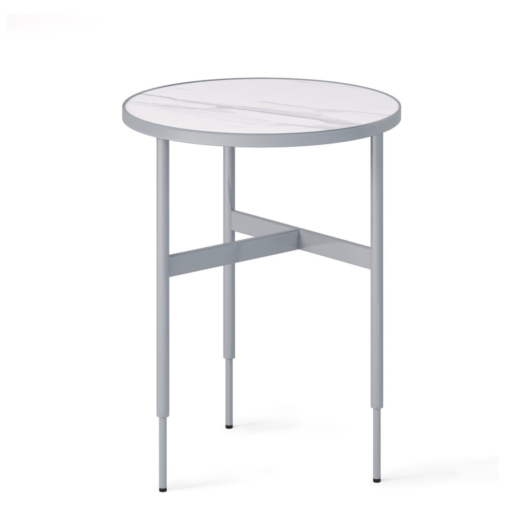 Журнальный столик с керамической столешницей на металлических ножках 40 см белый мрамор Gio ROM01401