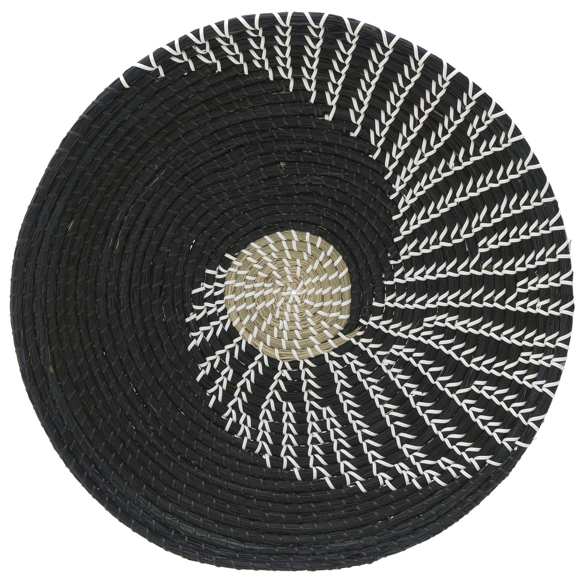 Блюдо декоративное круглое плетеное 50 см черное 111472