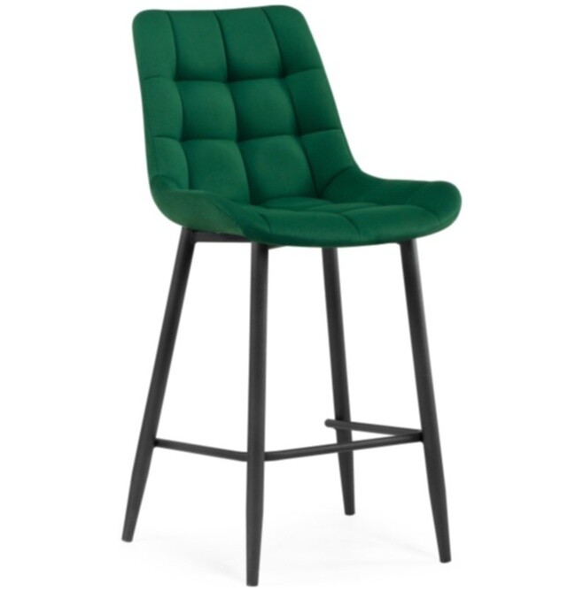 Полубарный стул с мягким сиденьем зеленый, черный &quot;Алст&quot;