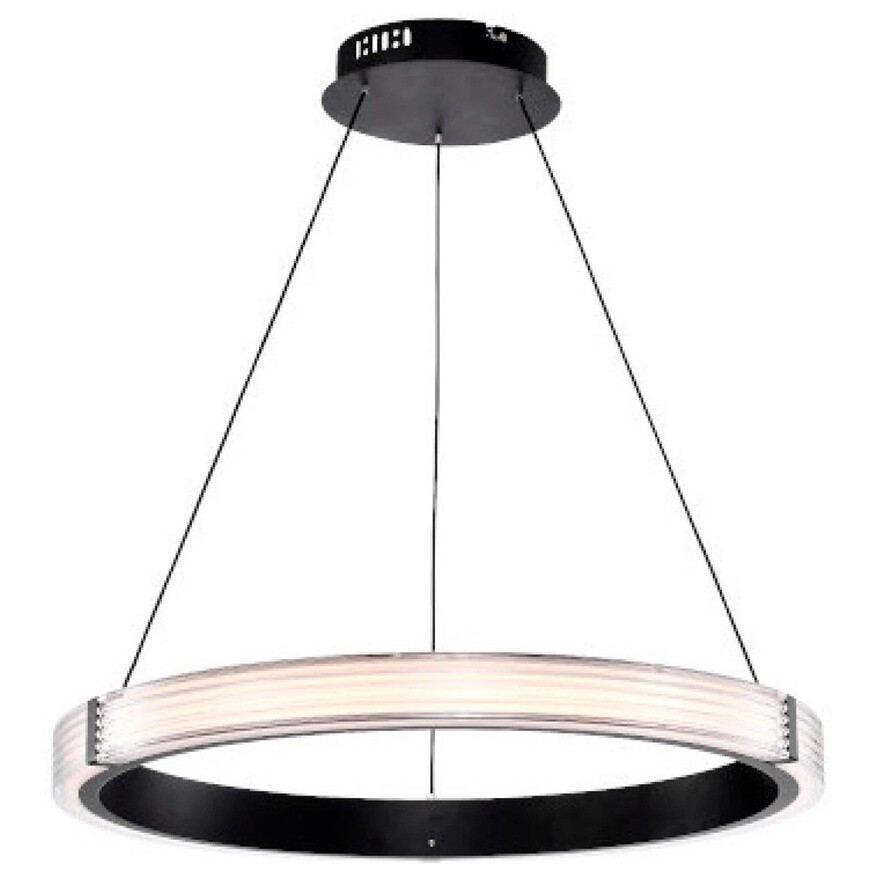 Светильник подвесной светодиодный металлический прозрачный, черный Rotonda 736287