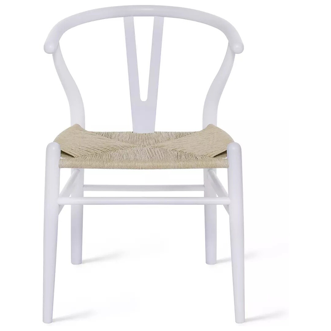 Деревянный стул белый Wishbone
