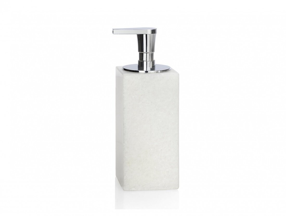 Диспенсер для жидкого мыла белый с хромом мраморный Andrea House