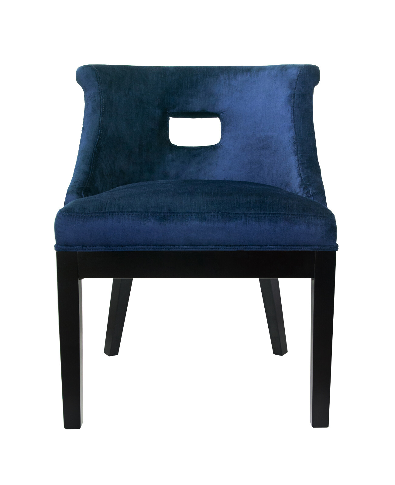 Кресло мягкое с деревянным ножками синее Chamberlain