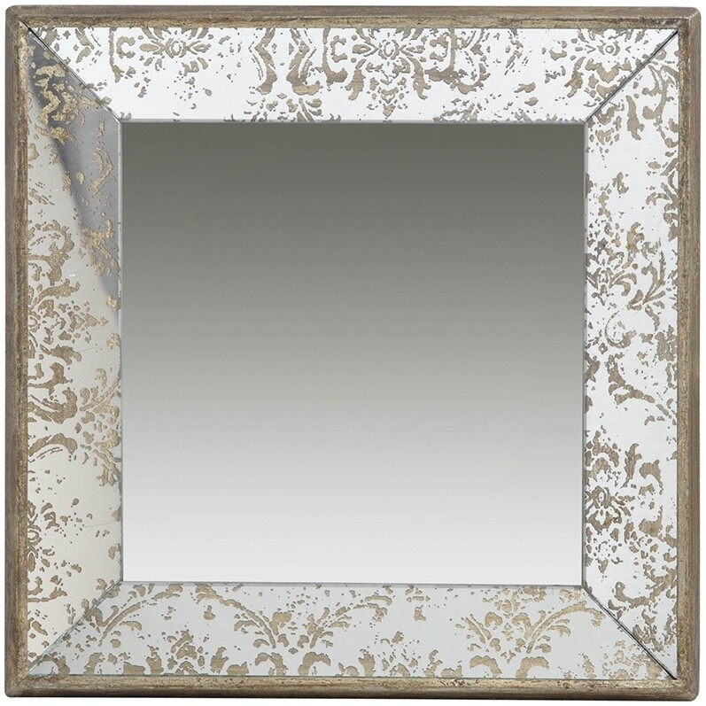 Зеркало настенное винтажное 60x60см серебро Dorthea