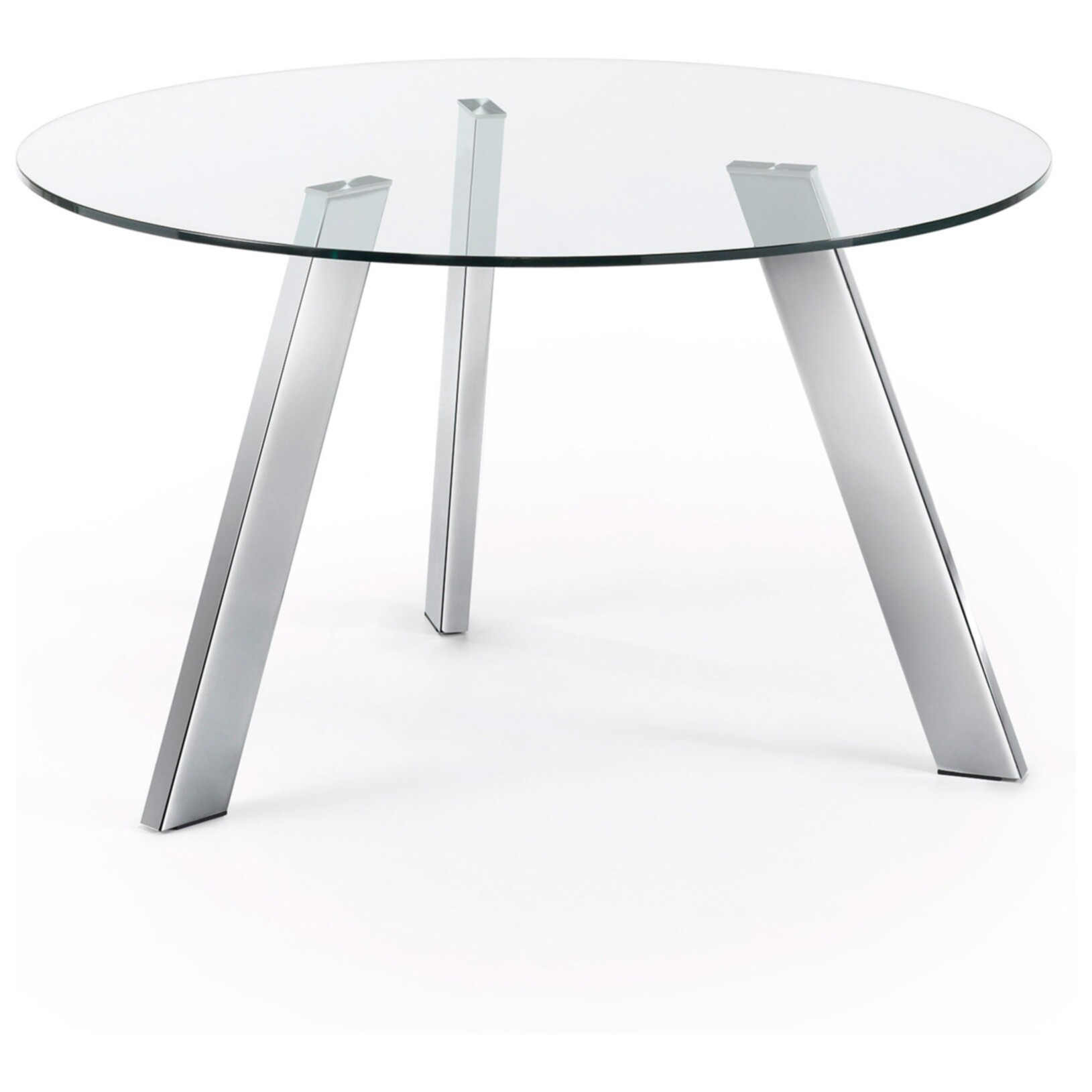 Обеденный стол стеклянный круглый на металлических ножках 130 см Columbia от La Forma