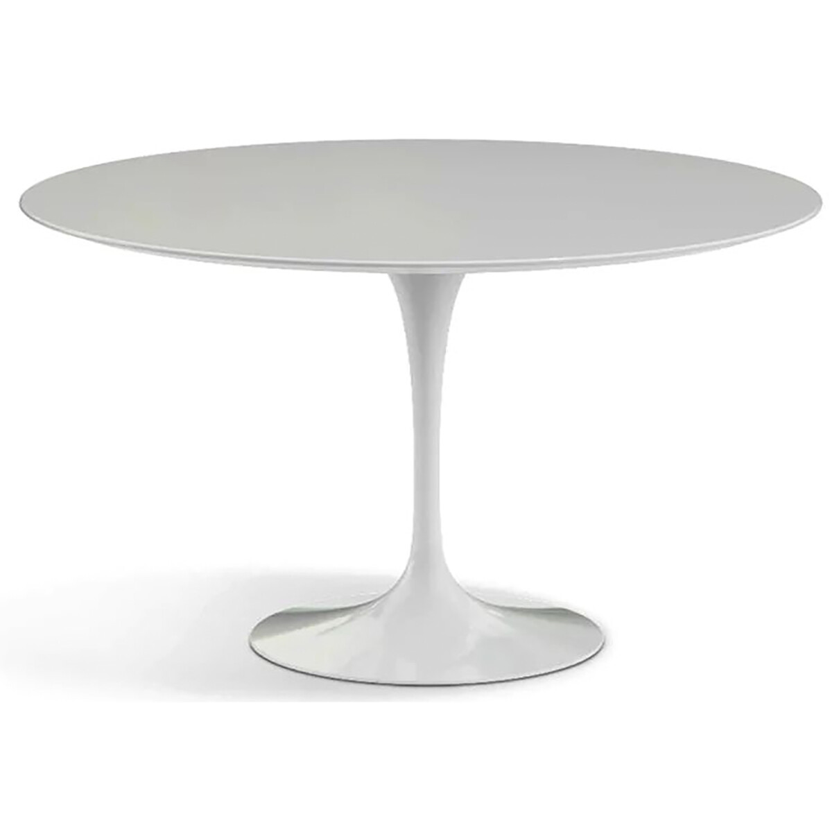 Обеденный стол круглый белый глянцевый 120 см Apriori T