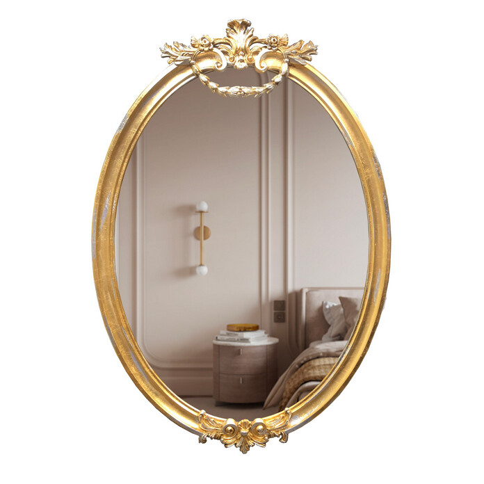 Зеркало настенное овальное золото Gracia