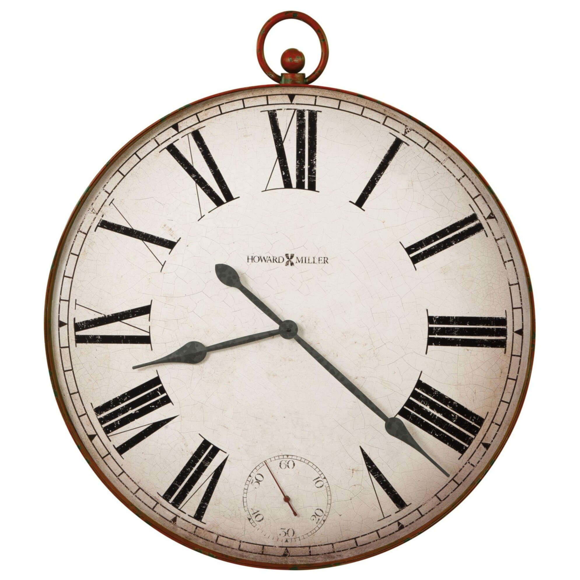 Часы настенные кварцевые круглые 91х81 см серо-коричневые Gallery Pocket Watch II