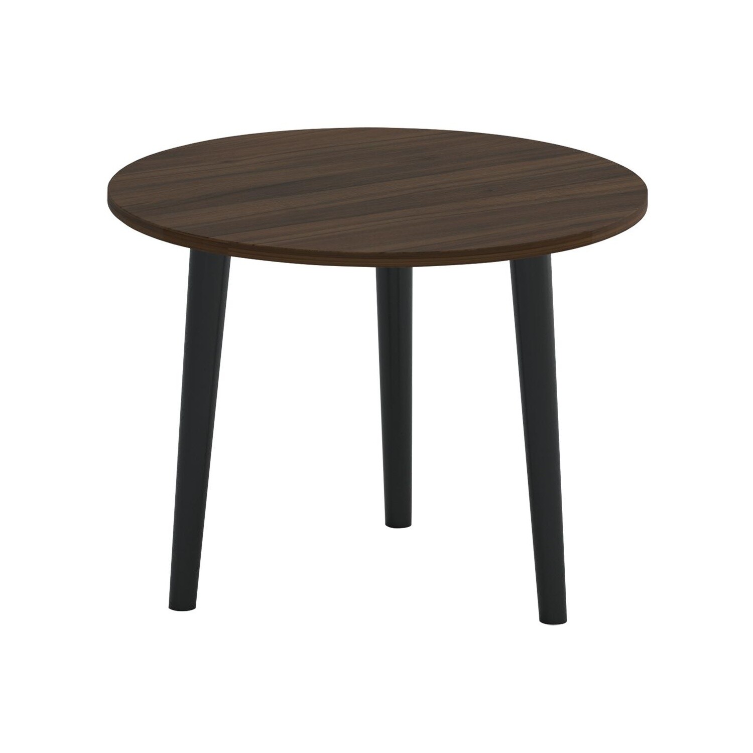 Журнальный столик круглый с черными деревянным ножками 59 см орех дижон Rond