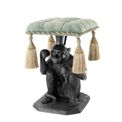 Табурет с мягким сиденьем бирюзовый, черный Monkey