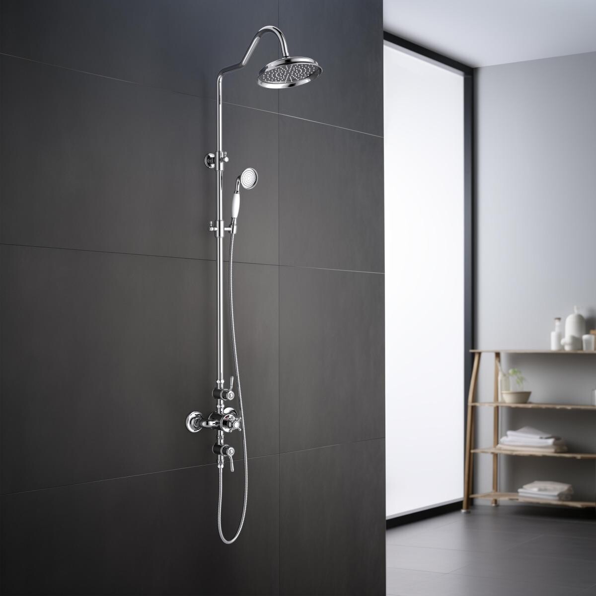 Душевой комплект с лейкой, тропическим душем и смесителем хром Aquatek "Классик" AQ2563CR - изображение 5