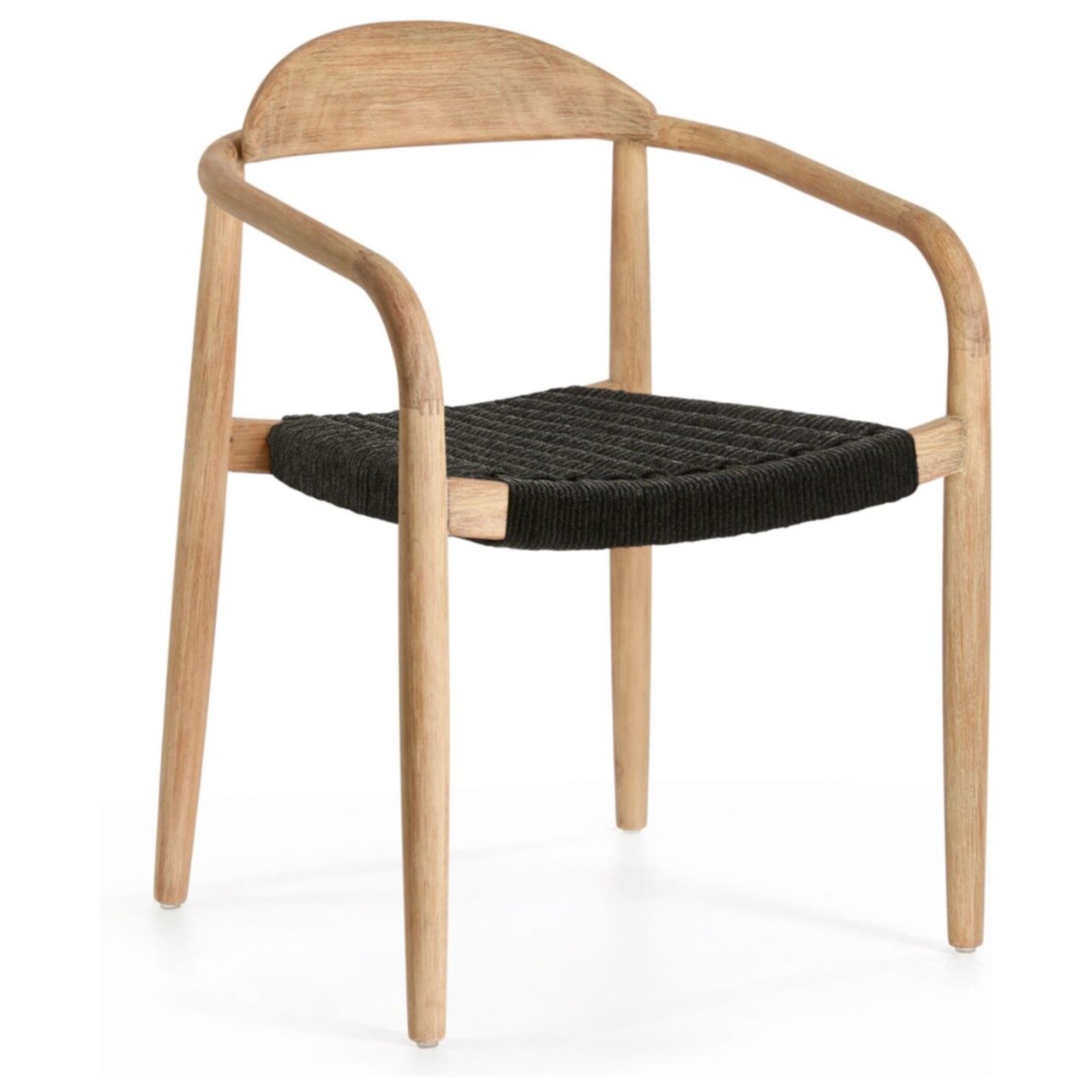 Кресло с деревянными подлокотниками темно-серое Glynis